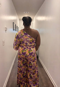 Purple One Shoulder Jumpsuit