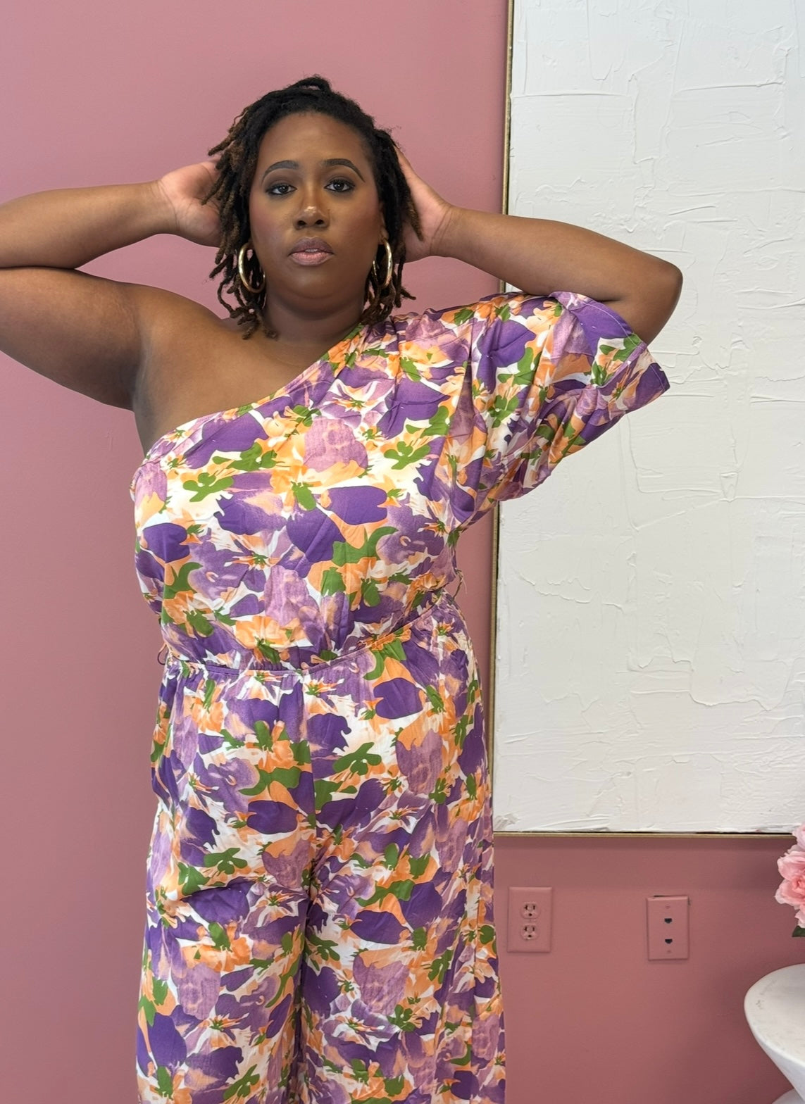 Purple One Shoulder Jumpsuit