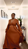 Chocolate Two Piece Skirt Set