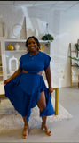 Cut Out Blue Skater Dress
