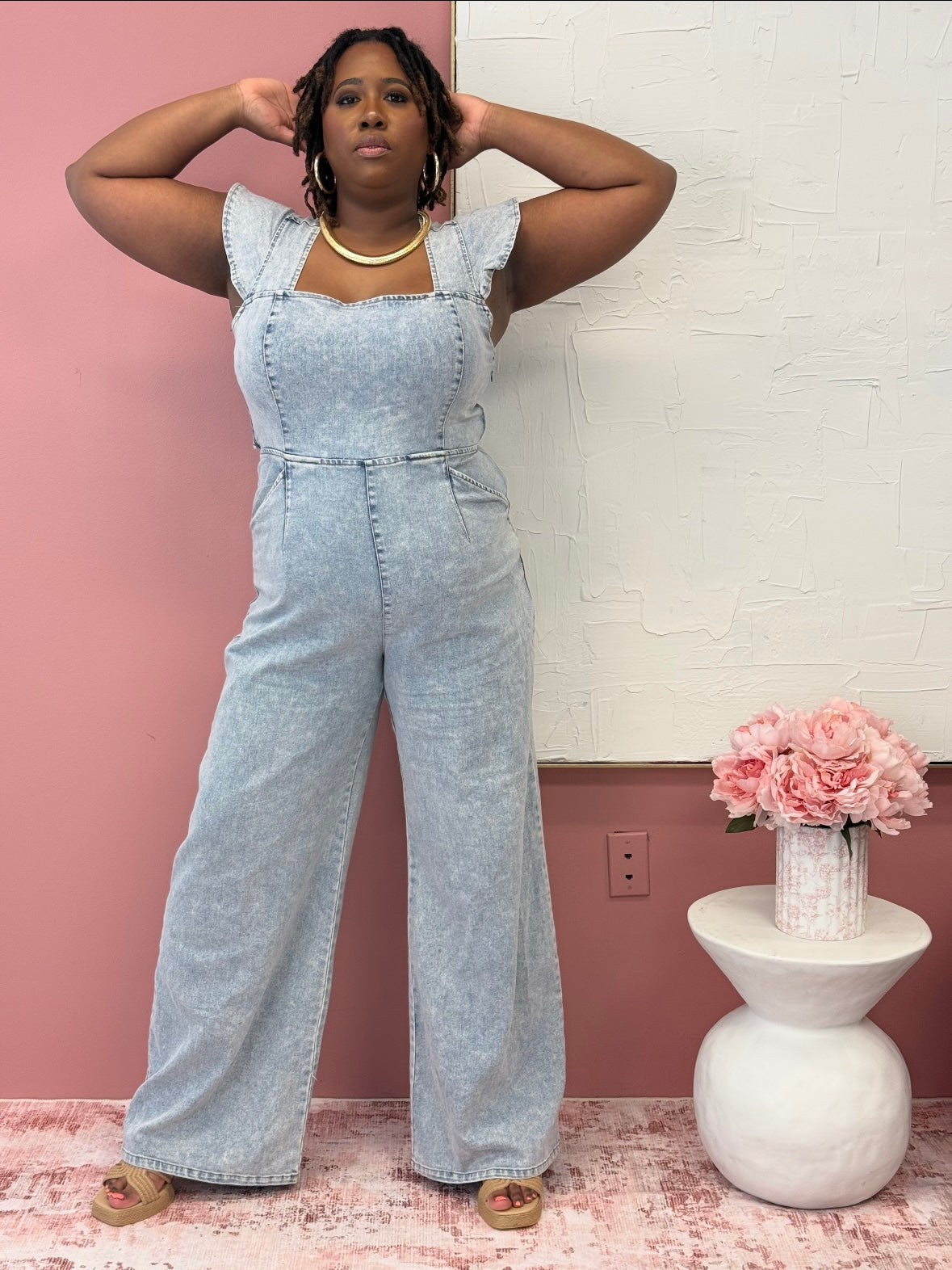 Light Wash Denim Jumpsuit
