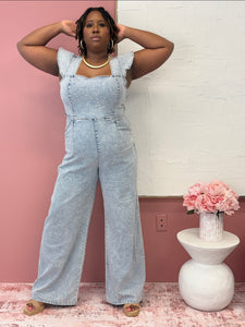 Light Wash Denim Jumpsuit