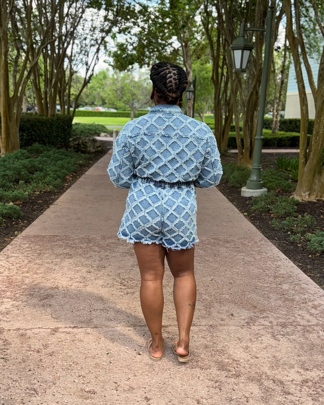 Distressed Denim Romper