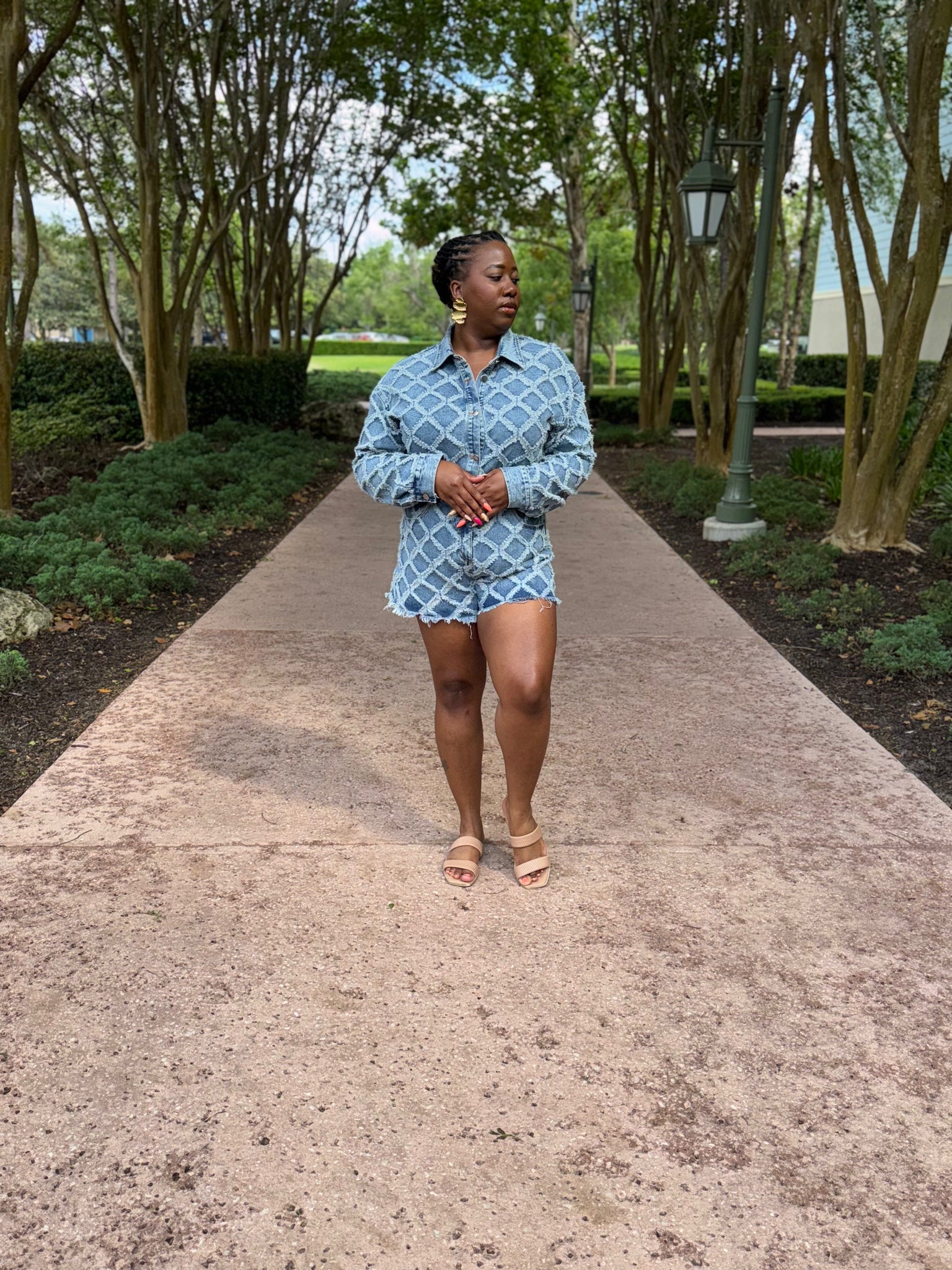 Distressed Denim Romper