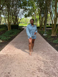 Distressed Denim Romper