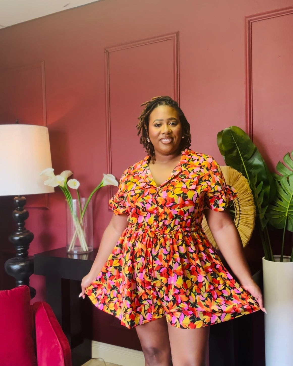 Floral Print Plus Size Romper