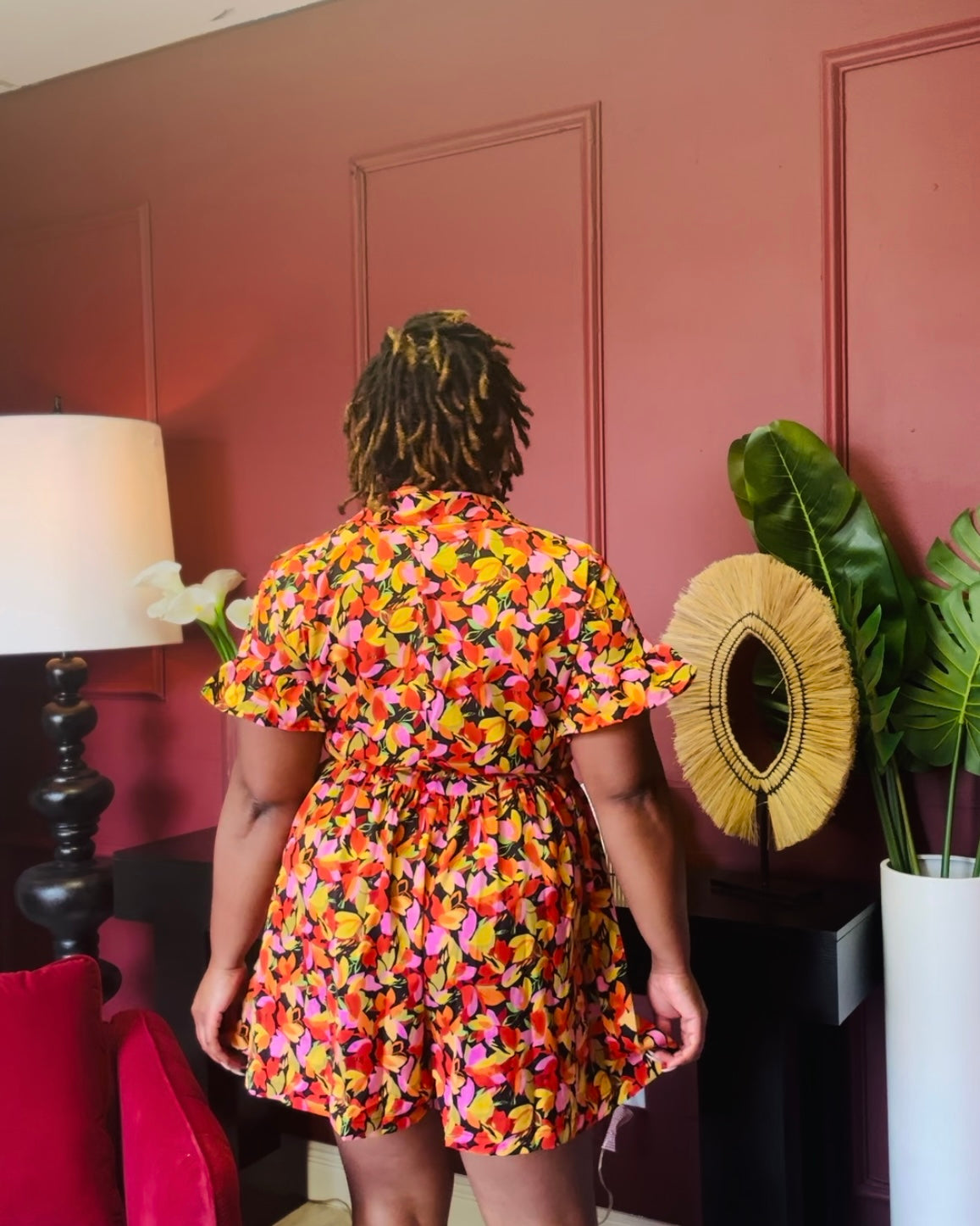 Floral Print Plus Size Romper