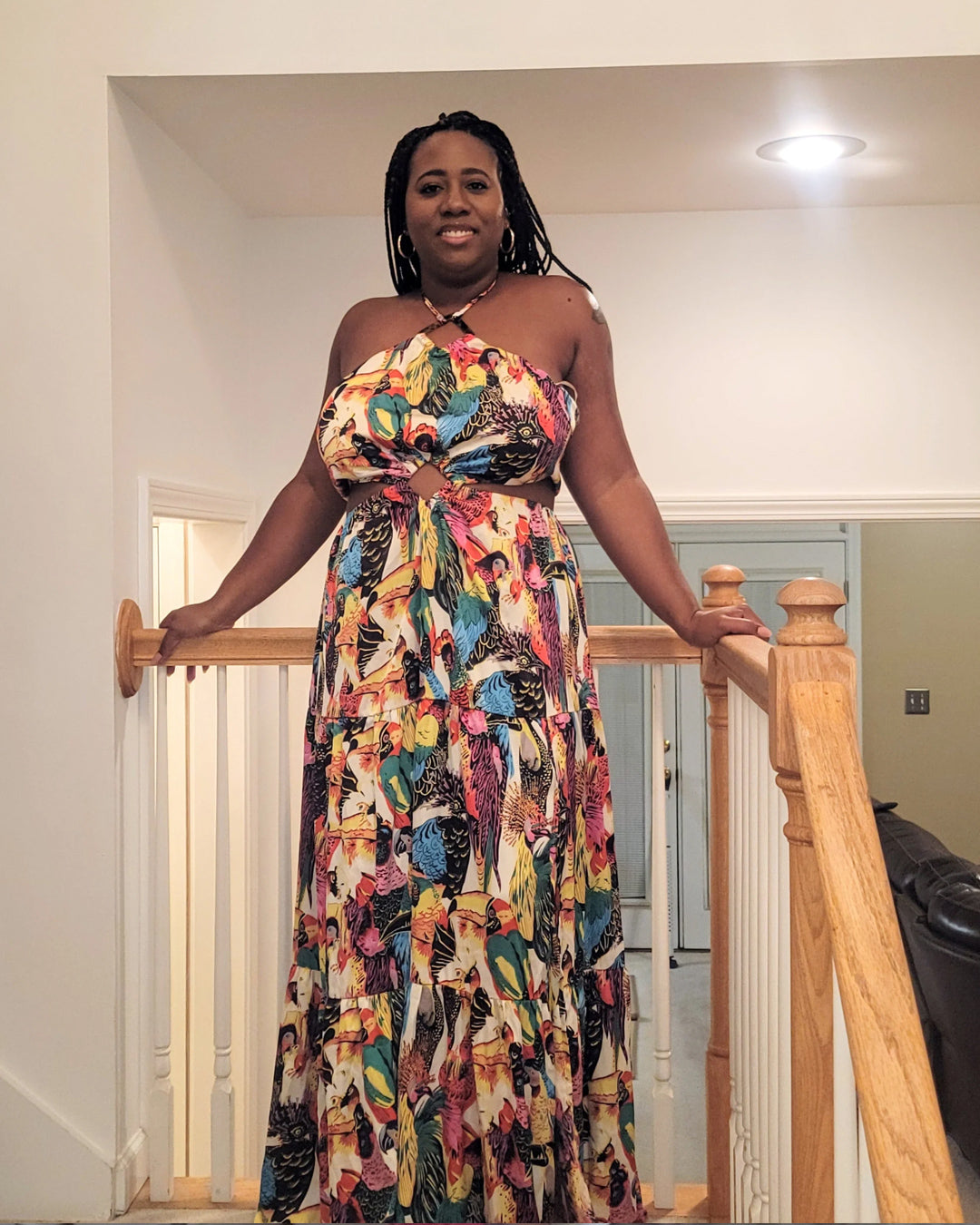 Multi-Colored Halter Summer Dress