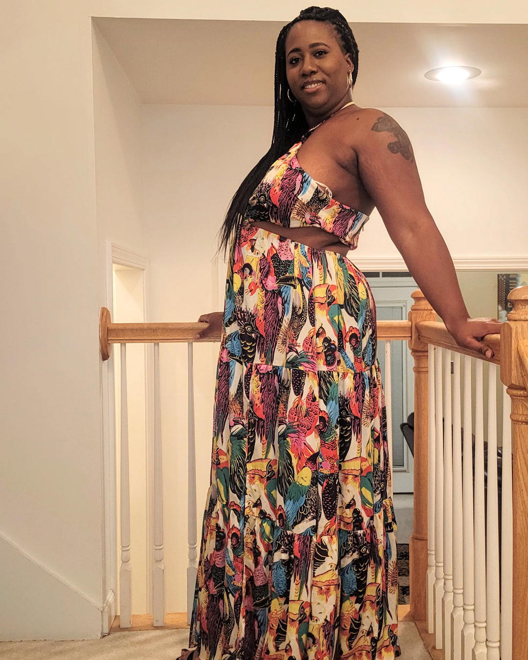 Multi-Colored Halter Summer Dress