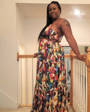 Multi-Colored Halter Summer Dress