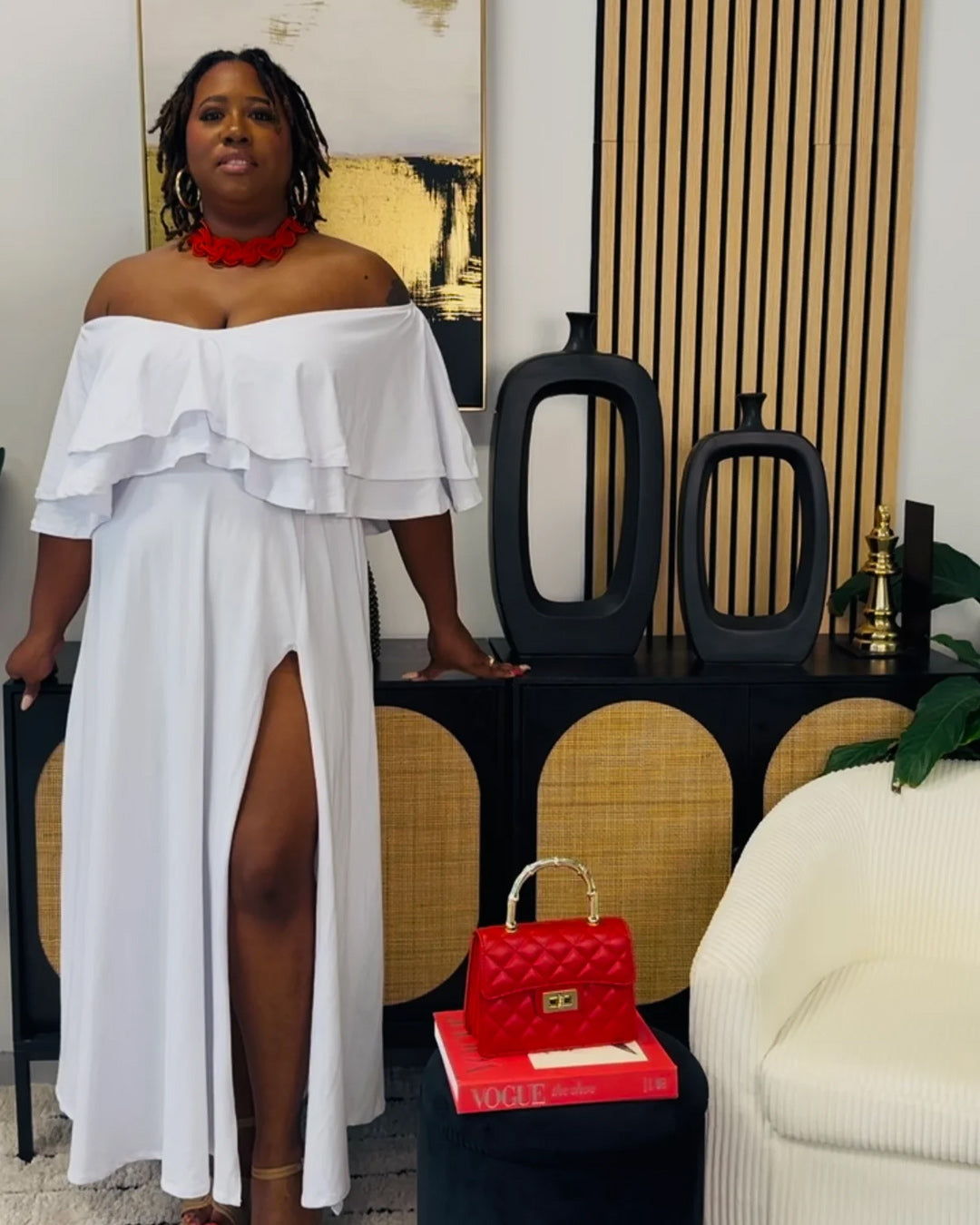 Off The Shoulder Ruffle Dress