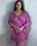 Purple Wrap Mini Dress