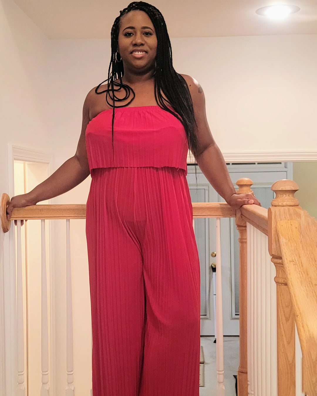 Red Off the Shoulder Jumpsuit
