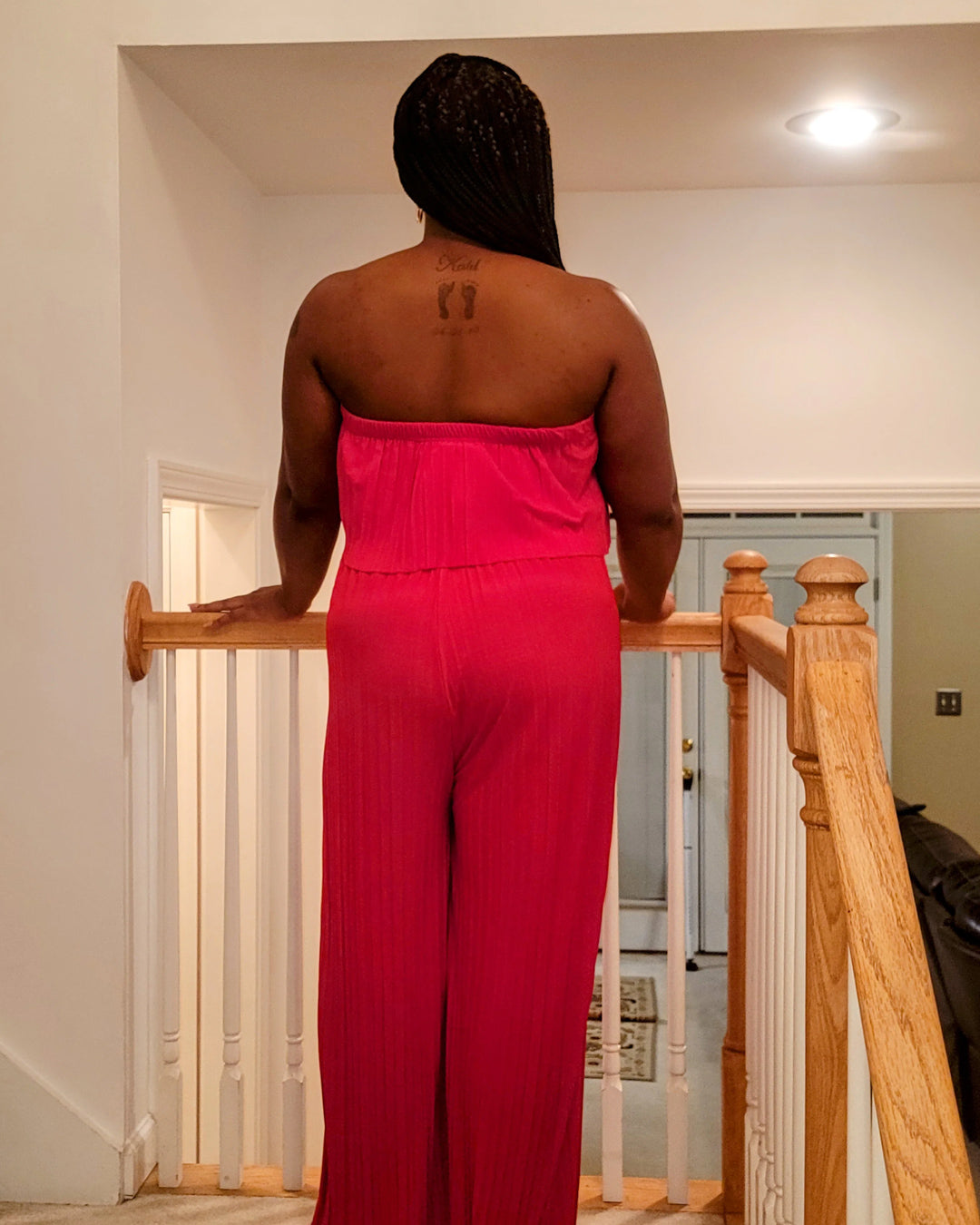 Red Off the Shoulder Jumpsuit